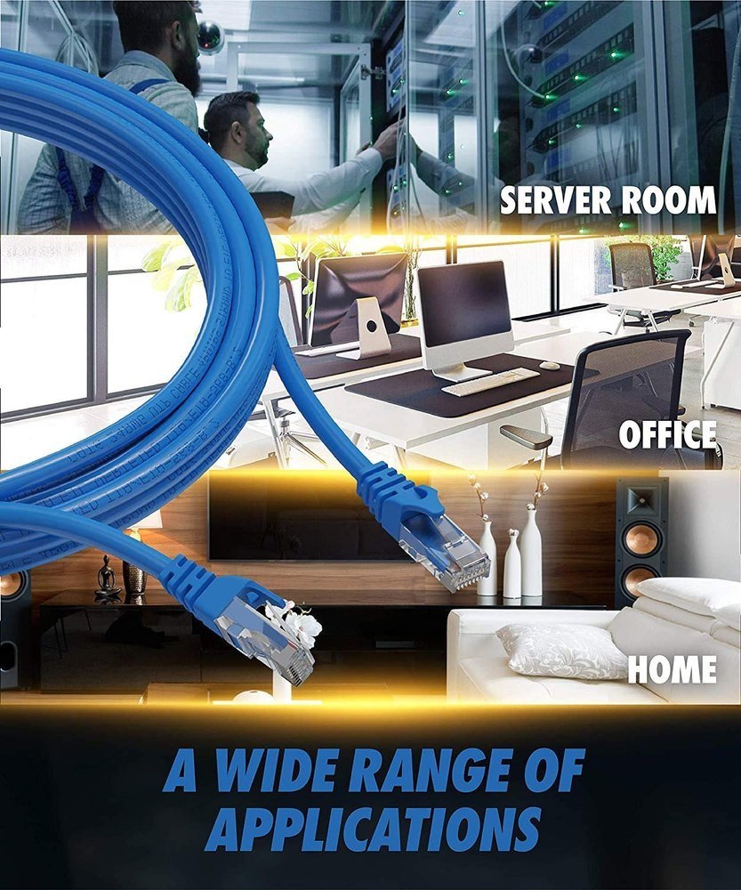 Cat5e Ethernet Patch/Lan Cable With Gold Blue, 4 Pair RJ45-1MTR - Image 6