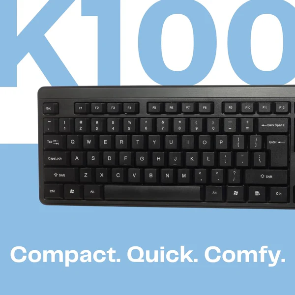 HP K100 Wired Keyboard – Chiclet-Style, USB Plug & Play, LED Indicators, All-Day Typing Comfort - Image 5
