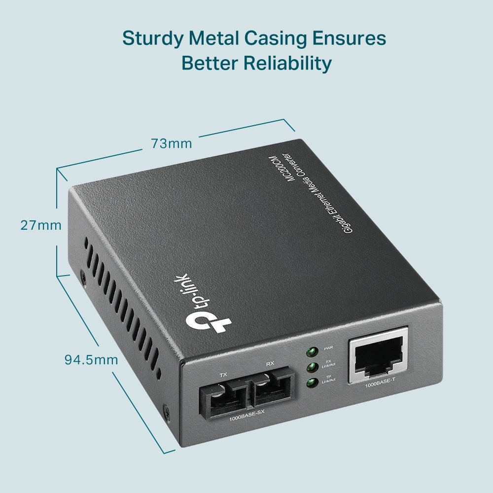 TP-Link MC200CM Gigabit Ethernet Multi-Mode Media Converter for Desktop - Image 3