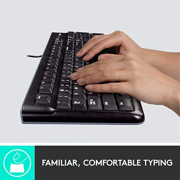 Logitech MK120 Wired Keyboard and Mouse Combo – Full-Size Wired Keyboard - Image 3