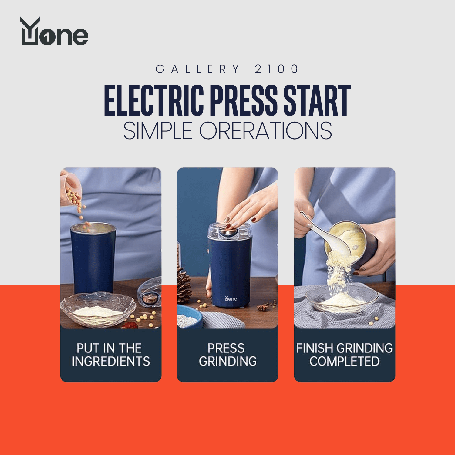 YuOne Gallery 2100 Electric Portable Mini Grinder Robust - Image 4