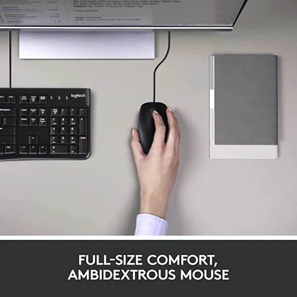 Logitech MK120 Wired Keyboard and Mouse Combo – Full-Size Wired Keyboard - Image 4