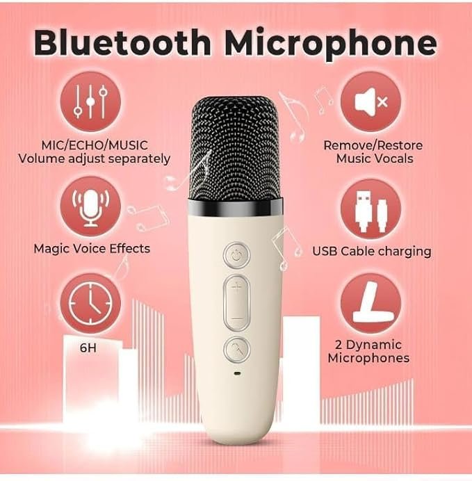 K12 Kids Bluetooth Karaoke Speaker with Mic & RGB LED Lights - Image 7