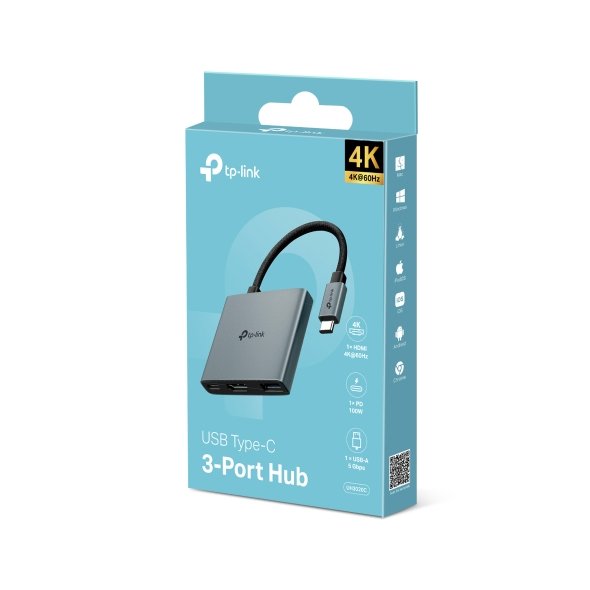 TP-Link UH3020C USB Type-C 3-in-1 Hub – USB 3.0 Port, 4K HDMI, PD Charging, Compact Adapter for Laptops, Tablets & Smartphones - Image 10