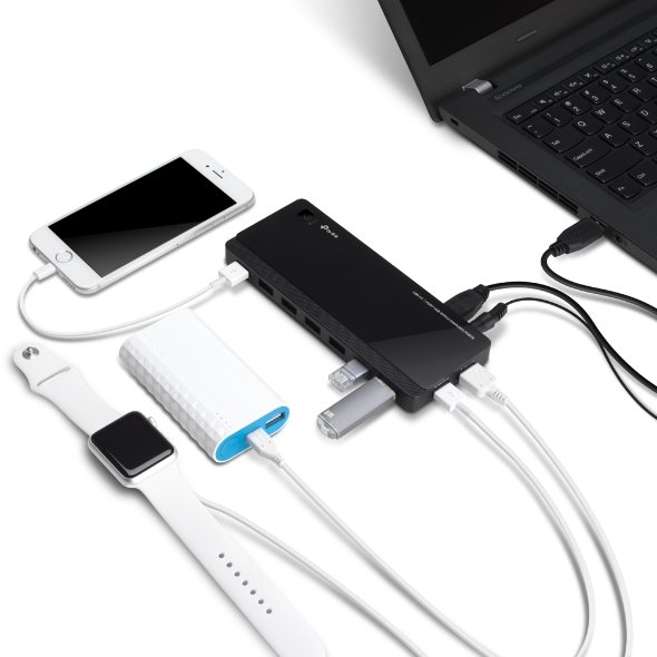 TP-Link UH720 USB 3.0 7-Port Hub – 2 Smart Charging Ports, High-Speed Data Transfer, External Power Adapter, Plug & Play - Image 6