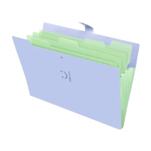 Expanding File Folder โ 5-Pocket, A7 Size, Blue, Hard Cover