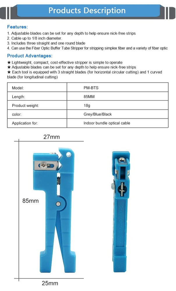 45-163 Coaxial Stripper – Fiber Optic Cable Stripper with Adjustable Blades - Image 6