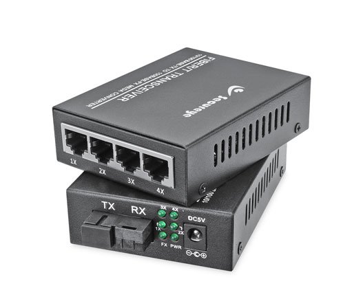 Secureye Media Converter S-4SMSF-FE 4 Port 10/100 Media Converter