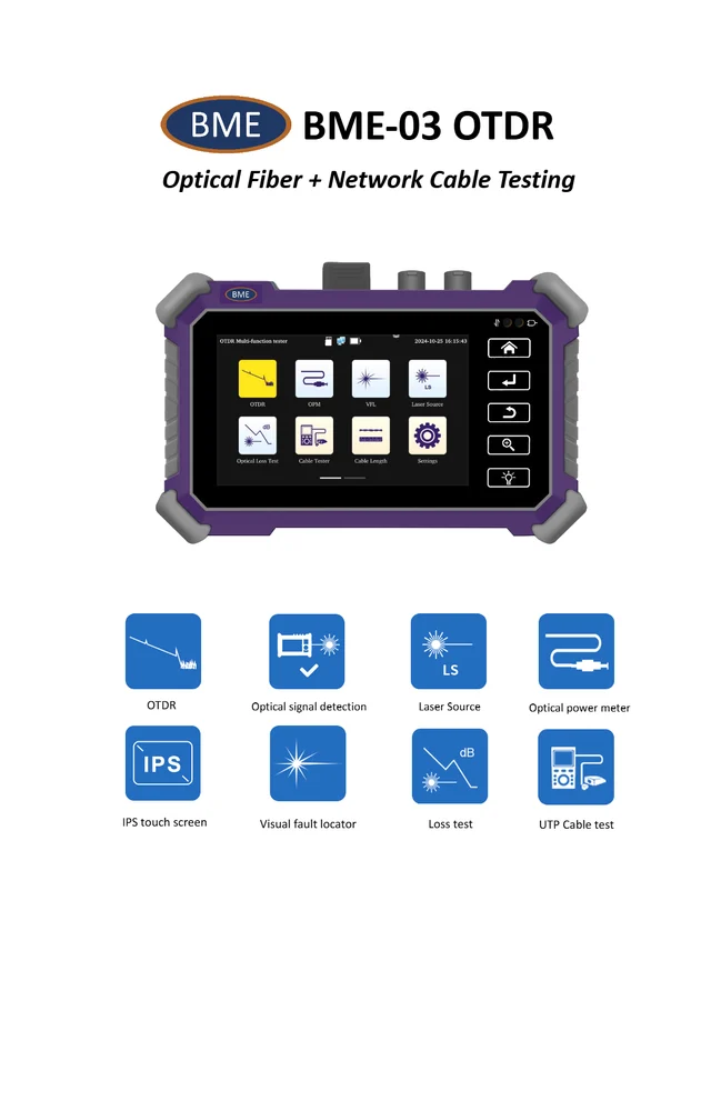 BME OTDR BME-03 Wb 26/24db OTDR UPTO -80KM Optical Time-Domain Reflectometer - Image 4