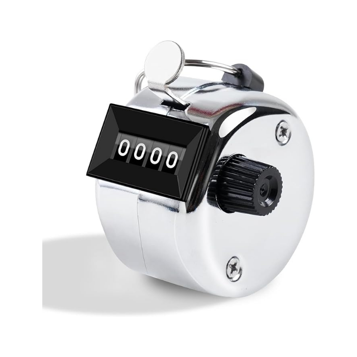 Jaap Counter – 4-Digit Metal Hand Tally Counter with Finger Ring Grip
