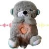 Product Description 【High Quality Material】Made from high-quality material, this soothing otter is safe for babies to play and sleep with. It is designed to withstand daily use and is super soft to touch, making it an ideal comfort object for your baby to hug and snuggle with. 【Soothing Sleep Companion】This soothing otter gently comforts and soothes your baby using calming sounds, music, gentle lights and rhythmic breathing motion, which helps soothe babies in their preferred way, combining auditory and tactile stimulation to aid in restful sleep. 【Easy to Use】Simply install well-maintained 3 pcs AA batteries per instructions, and turn the back to "ON". Press the music symbol (start button) on the lower left foot of the soothing otter, a soothing music for your kid is just moments away, stress-free and hassle-free. (Note: batteries are not included in the package) 【Baby Sound Machine】Our soothing otter plush toy can make different sounds like heartbeat, snoring or soothing music. When traveling with a little baby, a portable sound machine with adjustable volume control is a must-have item. The sound of heartbeat helps calm and relax kids as they speed off to sweet dreams. 【Ideal Gift】This plush otter teddy has extra-soft fabrics that are machine washable. Whether you're at home, in the office, or on the go, the soothing otter fits perfectly in your bag or backpack, making it easy to take with you. The cute koala shape makes it an ideal gift for your children.